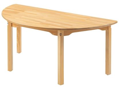 Image de 69256016 TABLE HETRE 100% MASSIF PIETEMENT BOIS - DEMI-ROND - L: 120 cm - l: 60 cm NATUREL   