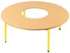 Image sur 67263106 TABLE ACTIBAC AVEC PIÉTEMENT EN METAL - Ø 120 cm JAUNE     