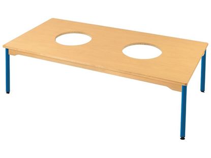 Image de 67281002 TABLE ACTIBAC AVEC PIÉTEMENT EN METAL - L: 160 cm - l: 80 cm BLEU      