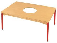 Image sur 67690011 TABLE ACTIBAC AVEC PIÉTEMENT EN METAL - L: 120 cm - l: 80 cm ROUGE     