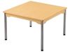 Image sur 69311010 TABLE PLATEAU STRATIFIÉ - PIÉTEMENT MÉTAL GRIS 80 x 80 cm BEIGE     