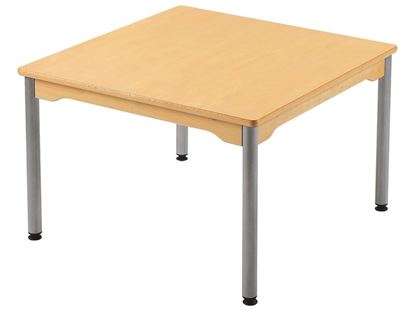 Image de 69311106 TABLE PLATEAU STRATIFIÉ - PIÉTEMENT MÉTAL GRIS 80 x 80 cm JAUNE     