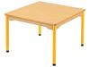 Image sur 69344011 TABLE PLATEAU STRATIFIE AVEC PLATEAU NATUREL ET PIETEMENT EN METAL - L: 80 cm - l: 80 cm ROUGE     
