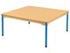 Image sur 70175007 TABLE PLATEAU STRATIFIE NATUREL - PIETEMENT EN METAL  120 cm x 120 cm ORANGE    