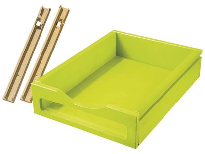 Image de OF33493 BAC DE RANGEMENT en bois, avec rails 1 unité, hauteur 9,5 cm