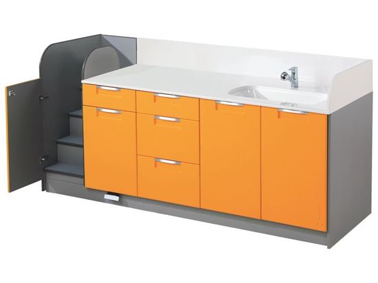 Image sur OF42841 ESPACE DE CHANGE MONOBLOC Avec baignoire + escalier fixe