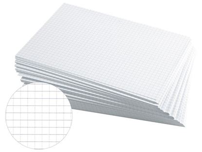 Image de 12114001 FICHES 14,8 x 21 cm  Quadrillage 5 x 5 BLANC     