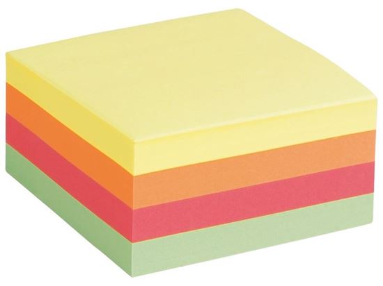 Image sur 25532020 BLOC-NOTES ADHÉSIFS couleurs fluo 7,5 x 7,5 cm MULTICOLOR