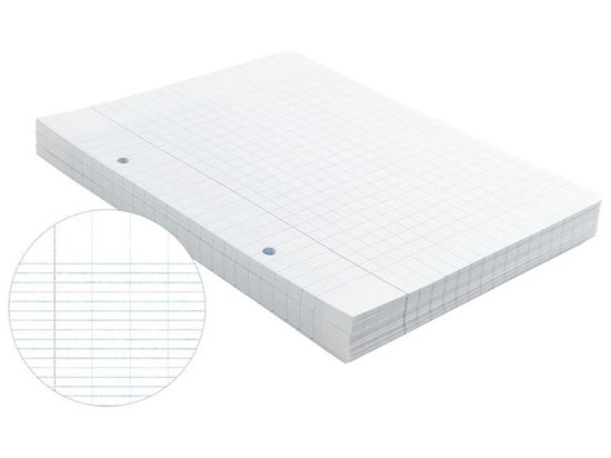 Image sur 12166001 FEUILLES SIMPLES PERFORÉES 17 X 22 cm - Seyès 90 g BLANC     