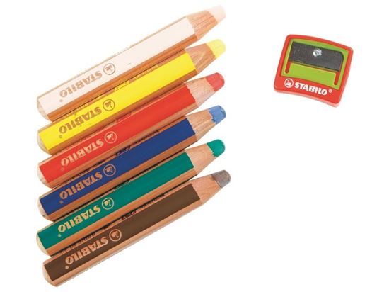 Image sur 50361171 CRAYONS DE COULEUR AQUARELLABLES MINE EXTRA-LARGE WOODY DIVERS    
