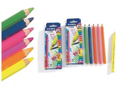 Image de 3257020 MAXI CRAYONS DE COULEUR couleurs fluo MULTICOLOR