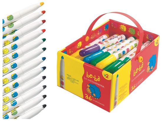 Image sur 25784020 MES PREMIERS FEUTRES pointe large Panier de 36 feutres MULTICOLOR