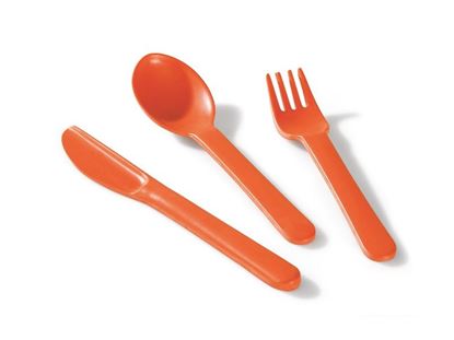 Image de 48832007 VAISSELLE BAMBOU Set de 3 couverts ORANGE    