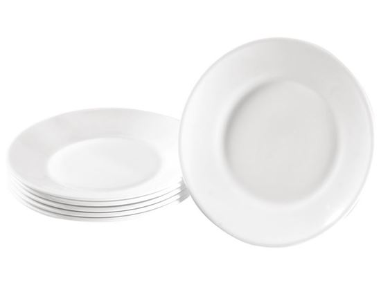 Image sur 21777001 VAISSELLE EN VERRE TREMPÉ BLANCHE Assiettes à dessert BLANC     