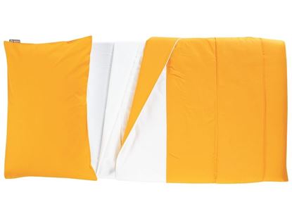 Image de 48146007 DRAP HOUSSE + DRAP DE DESSUS + TAIE + COUVERTURE ORANGE    