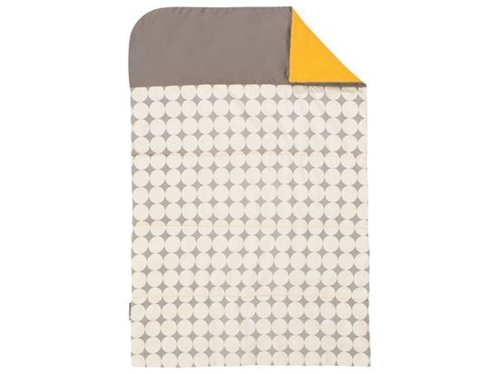 Image sur 49433147 COUVERTURE MATELASSÉE À MOTIFS Pois BEIGE / OR