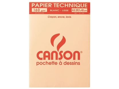 Image de 25871001 POCHETTE DE FEUILLES DE PAPIER À DESSIN CANSON Pochette de 10 feuilles CANSON Papier dessin A3 160 g