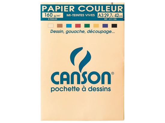 Image sur 25877020 POCHETTE DE PAPIER CANSON Couleurs vives A3 160 g