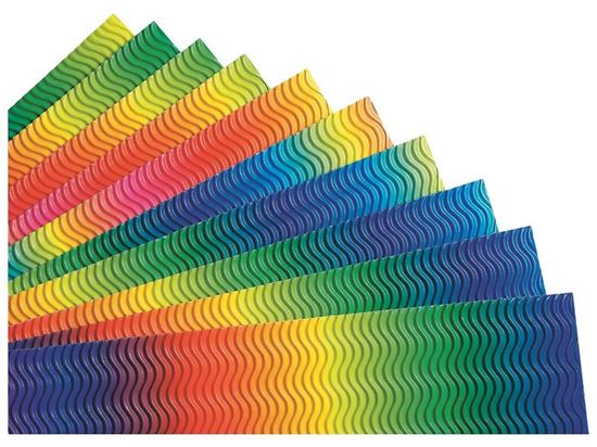 Image sur 28992020 FEUILLES DE CARTON ONDULÉ À VAGUES 260 g arc-en-ciel