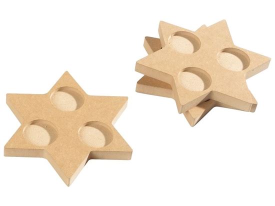 Image sur 31182016 BOUGEOIRS POUR 3 BOUGIES CHAUFFE-PLAT À DÉCORER Étoile