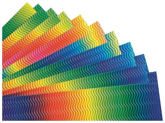 Image sur 33054020 FEUILLES DE CARTON ONDULÉ À VAGUES 260 g arc-en-ciel