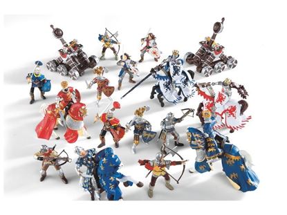 Image de 46041171 MAXI LOT Figurines chevaliers et catapultes