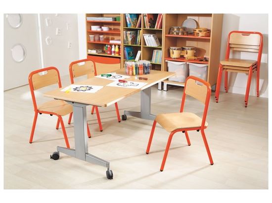 Image sur 47745011 CHAISE MÉTALLIQUE À CHANT PROTÉGÉ - 4 PIEDS T1