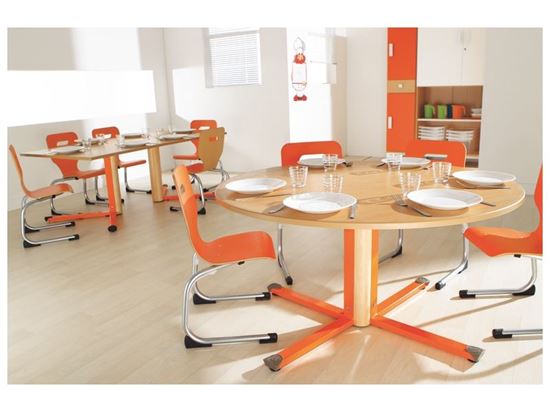 Image sur 47762006 Table plateau stratifié - Pied central - Ronde T5