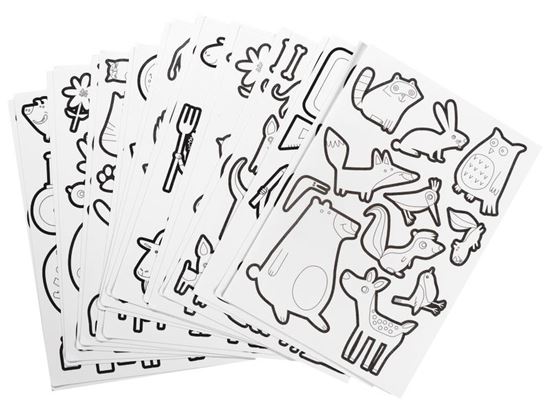 Image sur 50205171 GOMMETTES À COLORIER repositionnables Animaux et école