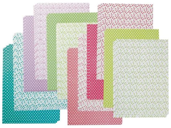 Image sur 48951171 FEUILLES DE PAPIER FANTAISIE 100 g Fleurs et pois