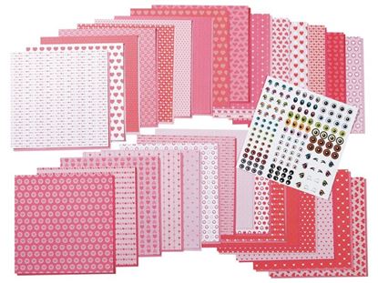 Image de 49236171 KIT FEUILLES POUR ORIGAMI ET GOMMETTES 70 g Love