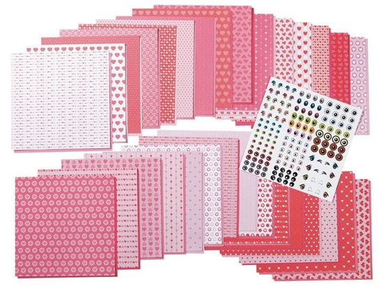 Image sur 49236171 KIT FEUILLES POUR ORIGAMI ET GOMMETTES 70 g Love