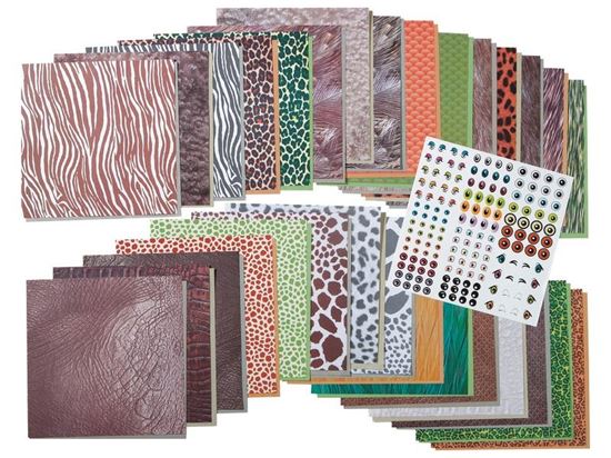 Image sur 49238171 KIT FEUILLES POUR ORIGAMI ET GOMMETTES 70 g Peau d'animaux