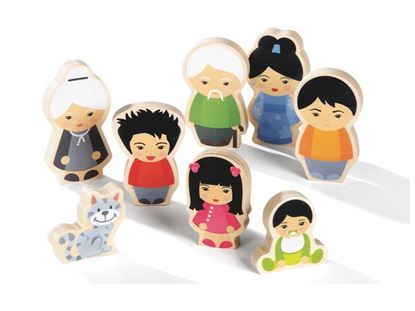 Image de 49476171 FIGURINES EN BOIS La famille asiatique