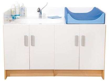 Image de 54293001 MEUBLE À LANGER Kazéo À PORTES Avec baignoire intégrée