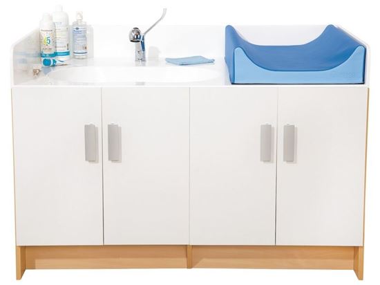 Image sur 54293001 MEUBLE À LANGER Kazéo À PORTES Avec baignoire intégrée