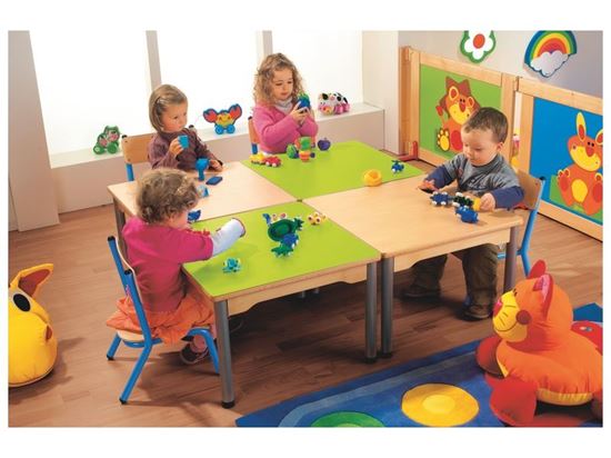 Image sur 38712001 TABLE PLATEAU STRATIFIÉ - PIÉTEMENT MÉTAL GRIS