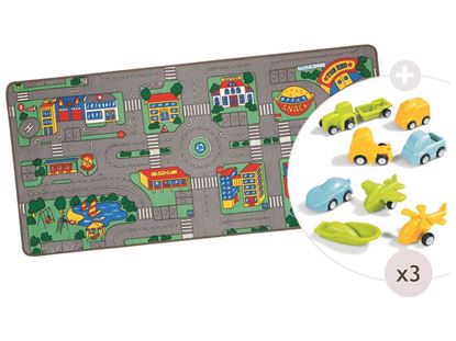 Image de 56545171 MAXI LOT TAPIS DE ROUTE Petit modèle avec véhicules