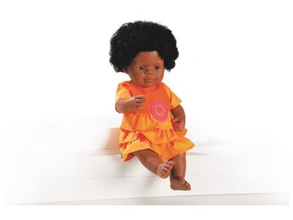 Image de 55331171 POUPÉE CORPS DUR HABILLÉE Fille africaine 38 cm