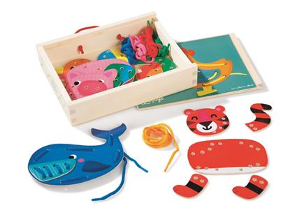 Image de 55512171 JEU DE LAÇAGE EN BOIS Animaux