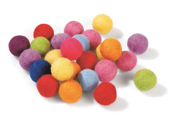 Image sur 55829171 POMPONS LAINE FEUTRÉE MULTICOLORES